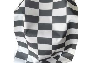 Outdoor fabric for garden loungers and hammocks, White-Graphite Checkered, 5x10 cm