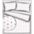 Children's cotton fabric Stars multi Pink on White