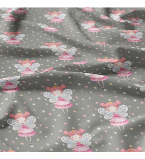 Cotton fabric, by the meter. Malenka on Grey 90 cm