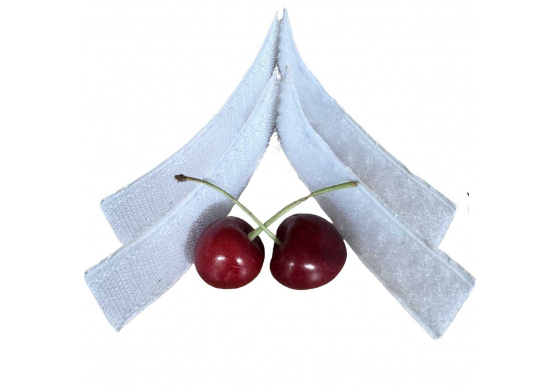 White hook and loop tape with adhesive 2x20 cm, width 25 mm