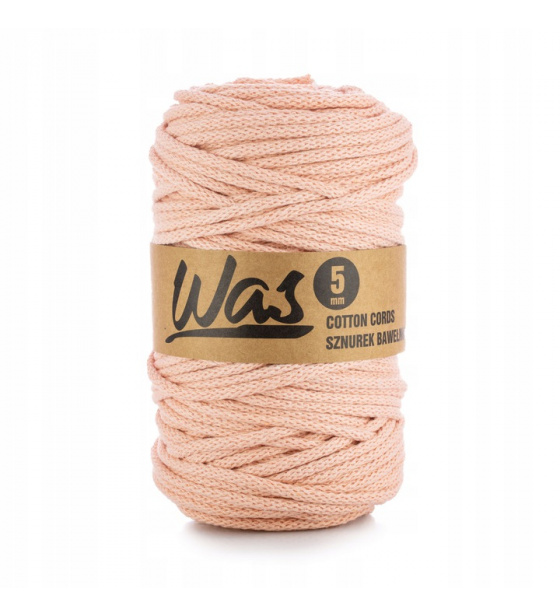 Cotton cord 5mm, 100m, salmon color 120