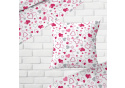 Decorative cotton fabric, by the meter, Valentine's Pink on White