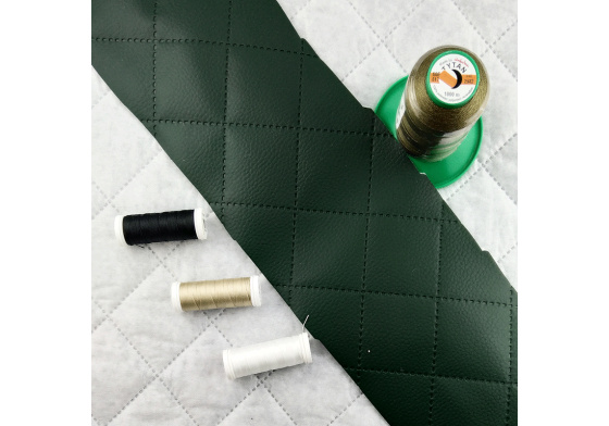 Eco-leather color green quilted with ultrasound 1.45 m x 0.3 m