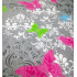 Cotton Fabric Butterflies on Grey