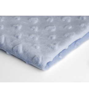 Minky fabric with hearts, 320 g/m², width 160 cm, by the meter, light blue