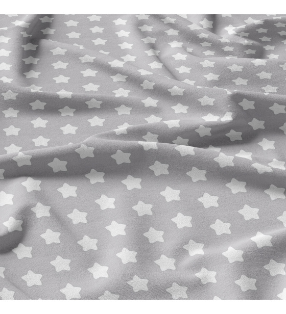 Children's cotton fabric 100% cotton, 125 g/m², width 160 cm, white gingerbread on gray