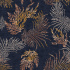 Velvet upholstery fabrics with print, Herbs on blue