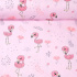 Cotton fabric, by the meter. Flamingo Baby on Pink