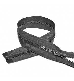 5 mm Cube Zipper 85 cm Detachable Graphite