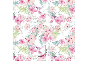 Cotton Fabric Flowers on White 246