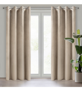 Decorative velvet curtain with eyelets SV. BEIGE 140x250 cm