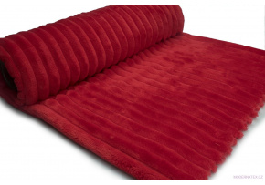 Decorative Fabric Mínky Stripes, Color Red