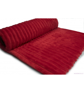 Fabric with stripes, 300 g/m², width 160 cm, by the meter, red
