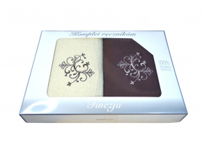 Set of Terry Towels 2 pcs 70x140 cm, color Brown and Ecru