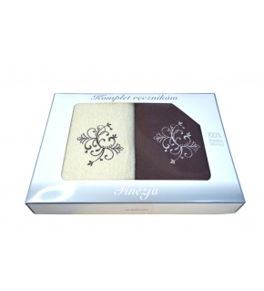 Set of Terry Towels 2 pcs 70x140 cm, color Brown and Ecru