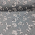 Cotton Fabric Flowers White on Gray