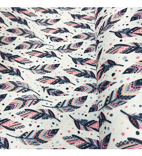 Waterproof fabric Kodura PVC coating 600D, 360 g/m², width 150 cm, feathers on light mint