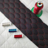 33Eco-leather GEO black color quilted with red threads, 0.9 m x 0.8 m