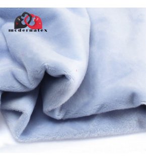 Solid color minky fabric, 220 g/m², width 160 cm, light blue