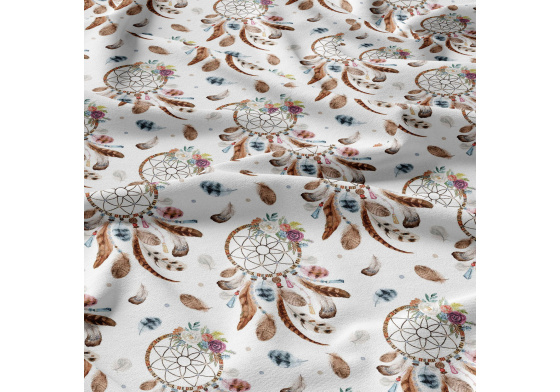 Children's cotton fabric by the meter Dreamcatcher Cappuccino