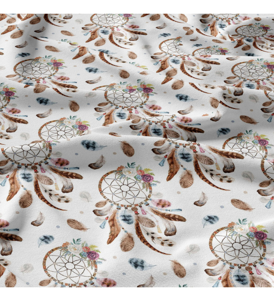 Children's cotton fabric by the meter Dreamcatcher Cappuccino