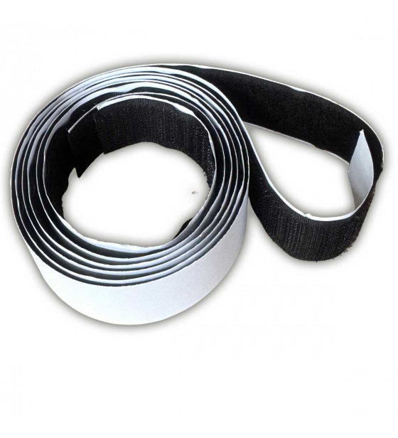 Velcro strap with adhesive black 50 cm, width 25 mm