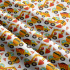 Children's cotton fabric by the meter Construction Machines Yellow on White