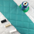 Ultrasonically quilted eco-leather, turquoise color, by the meter