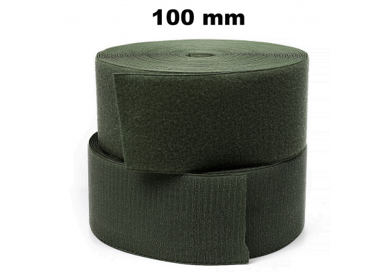 Sew-on Velcro Hook and Loop Set Khaki 100 mm x 25 m