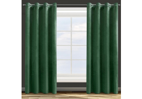Decorative velvet curtain with eyelets DARK GREEN 140x250 cm Decorative velvet curtain with eyelets DARK GREEN 140x250 cm