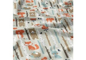 Cotton fabrics, by the meter. Animals on Beige