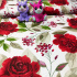 Cotton fabric 100% cotton, 125 g/m², width 160 cm, red flowers on white