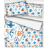 Children's cotton fabric by the meter Shark on White