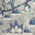 Christmas cotton fabric, by the meter, width 160 cm, Blue Elves on Gray