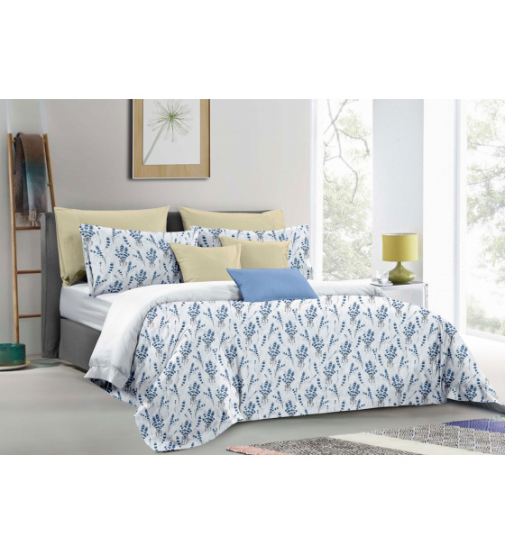 Flannel bedding with zipper, color Blue, 140x200 cm