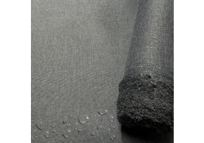 Water-repellent fabric Imitation linen, 220 g/m², width 160 cm, dark gray