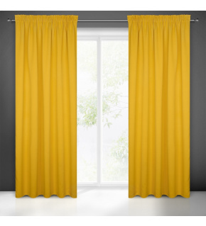 Blackout curtain with pleating tape MUSTARD 135X270 cm