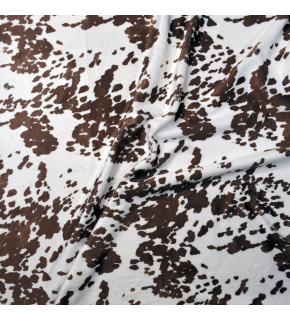 Minky fabric patterned, 380 g/m², width 160 cm, by the meter, Dark Cow. Brown