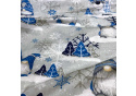 Christmas cotton fabric, by the meter, width 160 cm, Dark Elves.Blue on Gray