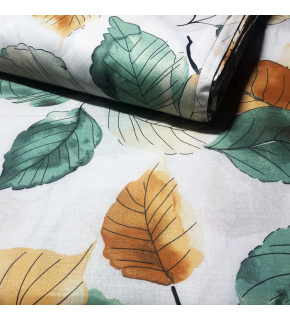 Cotton fabric 100% cotton, 125 g/m², width 160 cm, flowers on white Cotton fabric 100% cotton, 125 g/m², width 160 cm, flowers on white