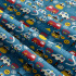 Children's cotton fabric by the meter Cars SOS on Blue