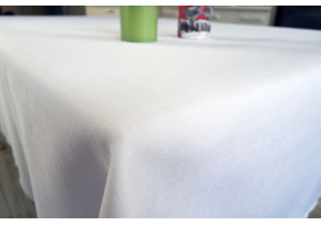 Water-repellent tablecloth Lin, 140x220 cm color White, stain-resistant