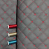 Eco-leather MIX 3x3 cm color gray quilted with red threads, by the meter, 145 cm