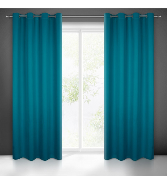 Zatemňovací Závěs s průchodkami MODRÁ 135X250 cm