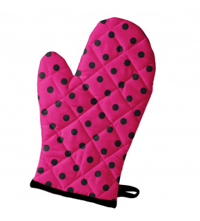 Kitchen Oven Mitt, Pink Polka Dot
