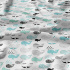 Children's cotton fabric by the meter Whale Turquoise