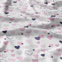 Decorative cotton fabric, by the meter, Pink Hearts on White