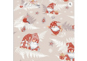 Christmas cotton fabric, by the meter, width 160 cm, Red Elves on Green