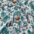 Christmas cotton fabric, by the meter, width 160 cm, pattern Nature Green on White