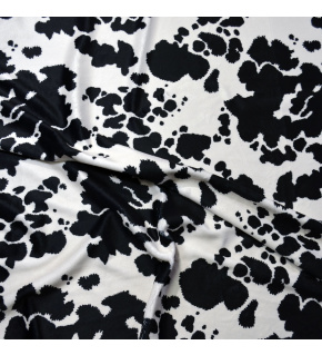 Minky fabric patterned, 380 g/m², width 160 cm, by the meter, Black Cow
